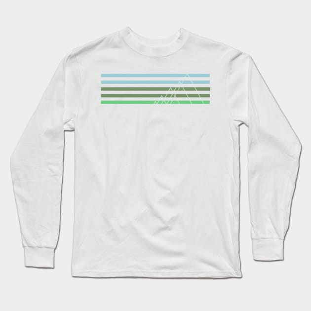Retro Nature Lines Long Sleeve T-Shirt by Vanphirst